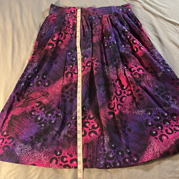 Vintage Animal Print Skirt Kensington Square Pink Purple - Picture 5 of 8